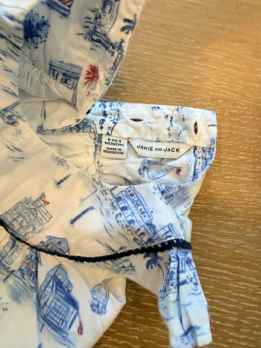Janie and Jack Baby Americana Toile Print Two-Piece Set with Navy Bow